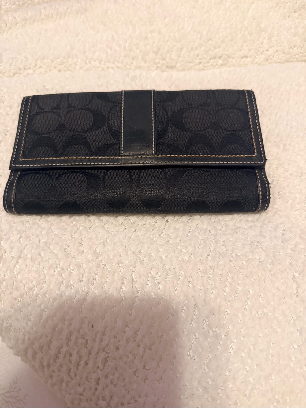 Coach Black Signature Fold Wallet